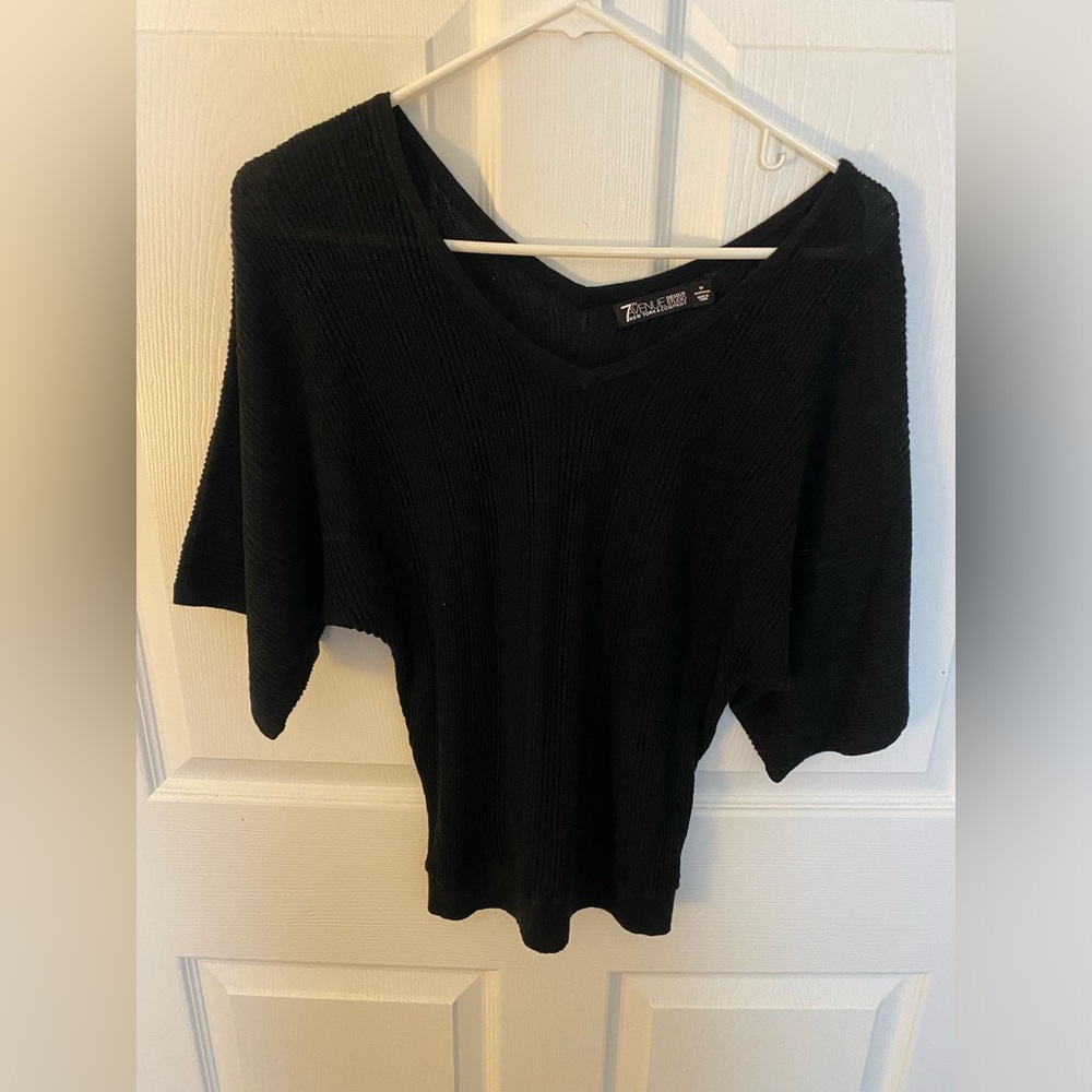 Lightweight black dolman sweater